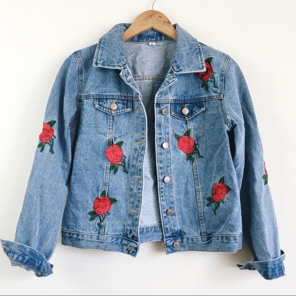 Jackets & Blazers - LRose Embroidered Jean Jacket